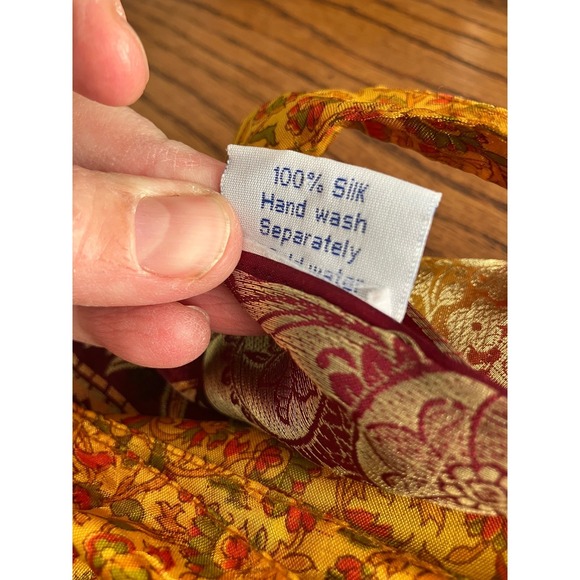 Mexicali Blues Silk Wrap Skirt Size XL Floral Print Bohemian Layered Maxi India - Picture 8 of 10